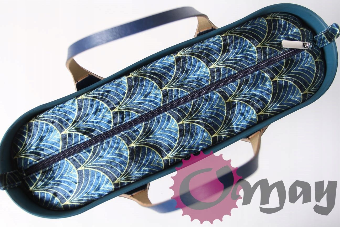 organizer OBAG STANDARD welur granat elegancki 2 kieszenie wkład OMAY
