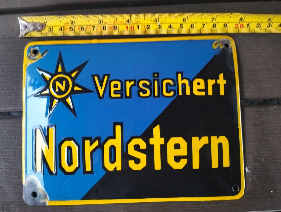 Tablica emaliowana ubezpieczenie gwiazda północy ponad stu letnia