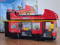 LEGO City, Czerwony, piętrowy autokar, wiek 7+, stan Bardzo Dobry