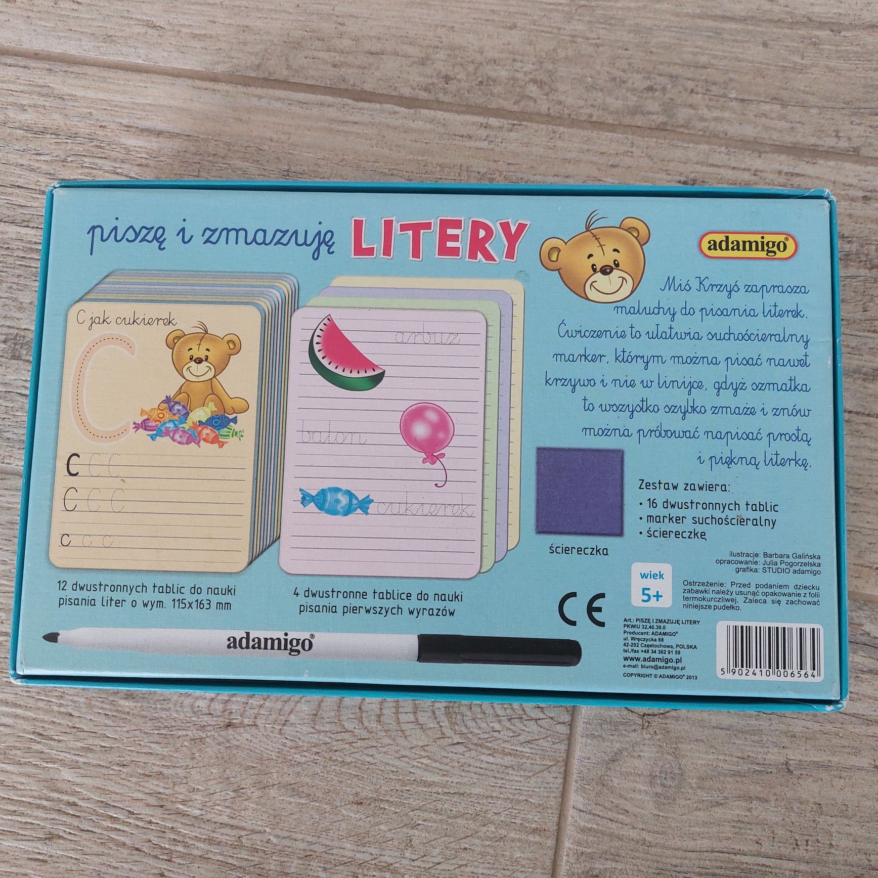 Litery_TABLICE suchościeralne od 5 lat