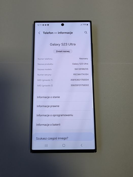 SAMSUNG S23 Ultra 12/512 GB z rysikiem