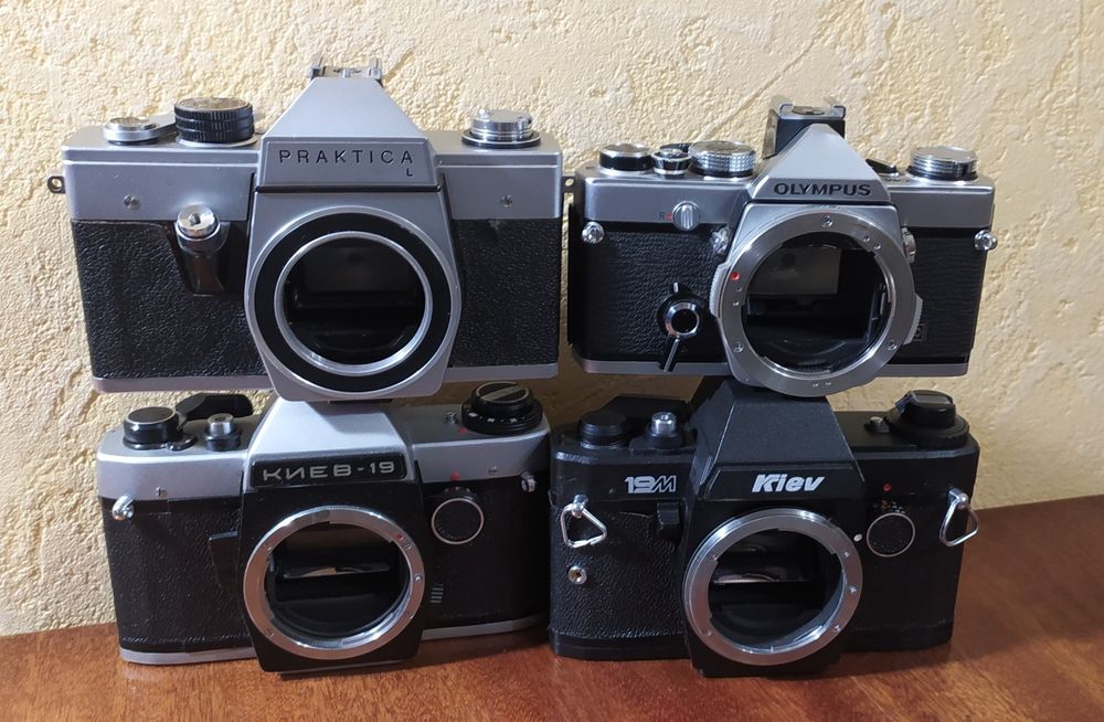 Фотоаппараты Olympus OM-1 n,Praktica L, Киев 19,Киев 19м, ,  рабочие