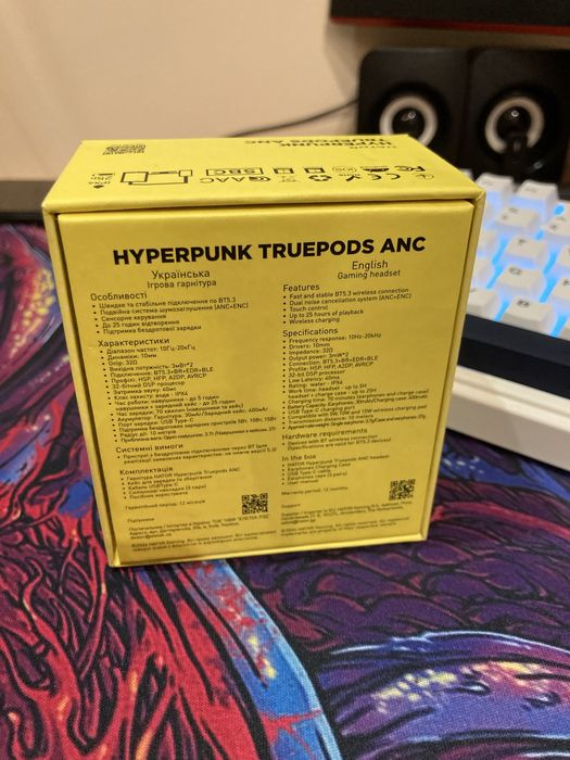 Безпровідні навушники hator hyperpunk truepods anc (hta-430) black