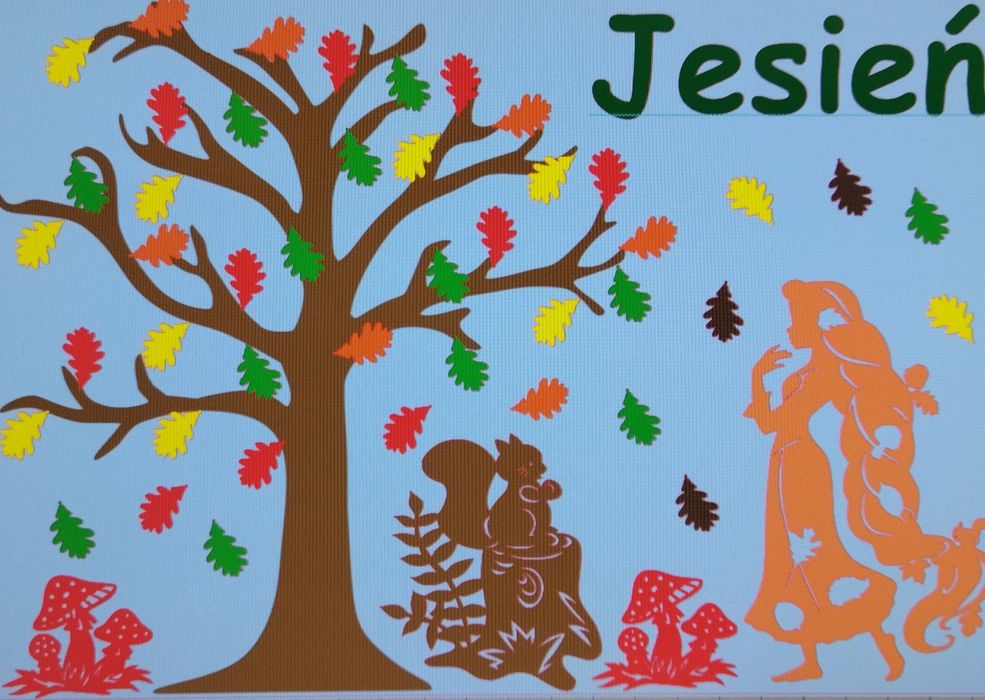 Jesień dekoracja jesienna na tablicę do przedszkola