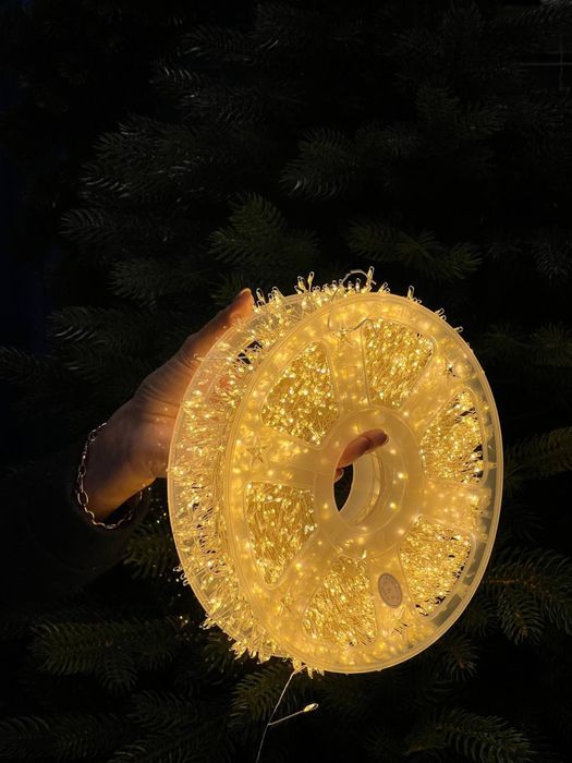 Гірлянда роса/хвоя/лапа(тепле / холодне біле світло)