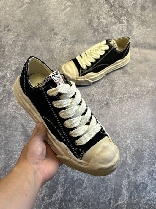 MMY Maison Mihara Yasuhiro кеди кеды черные белые custom distressed 43