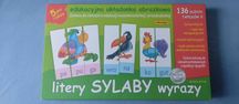 Gra edukacyjna układanka obrazkowa litery sylaby wyrazy