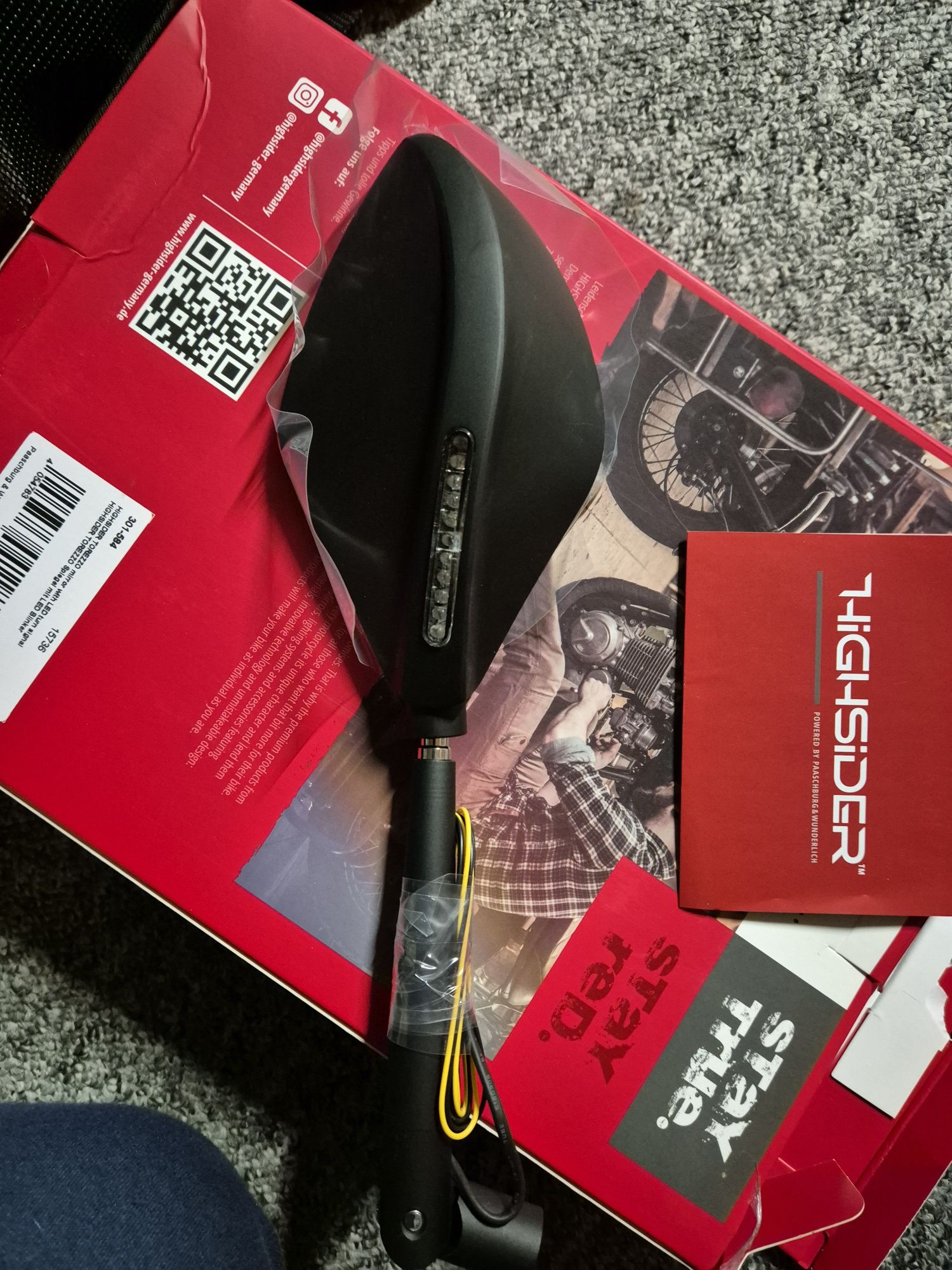 Lusterka motocyklowe z kierunkowskazem led