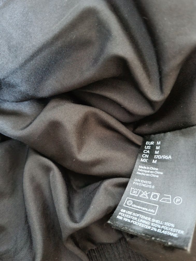 H&M M 38 czarny bomber sweter włochaty oversize alpaka ciepły futerko