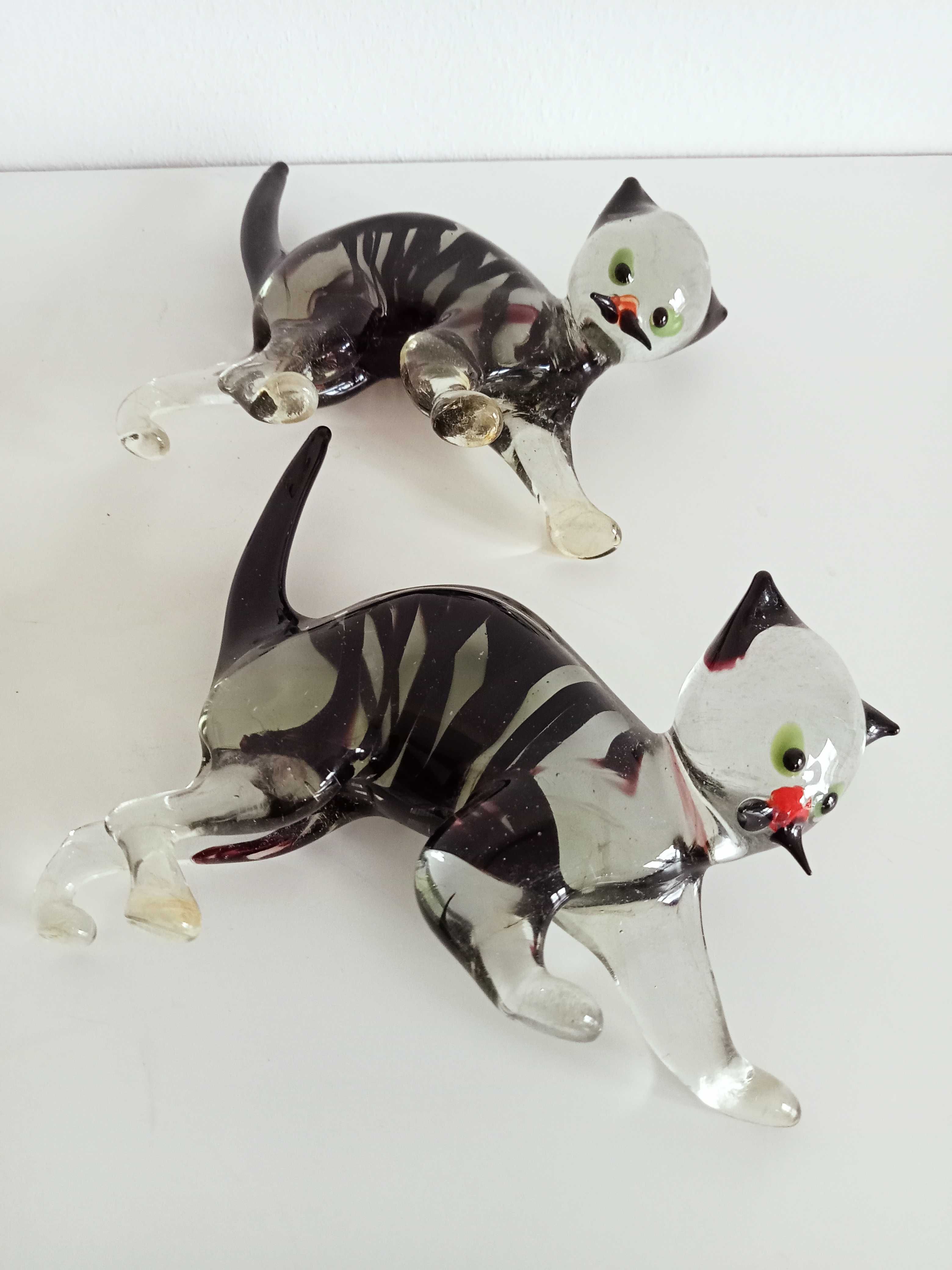 Koty szklane figurki kot szkło
