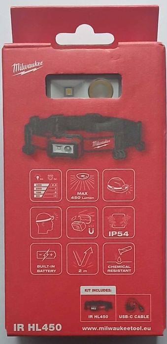 Latarka czołowa Milwaukee IR HL450*nowa fabrycznie zamknięta