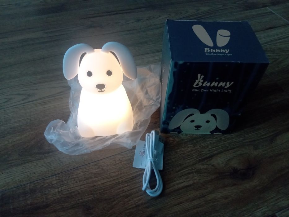 Króliczek do pokoju dziecięcego lampka nocna, silikonowa