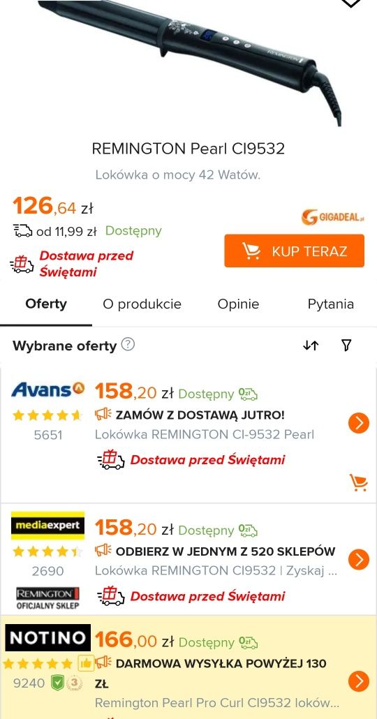 Lokówka Remington Pearl Pro Curl ø32mm