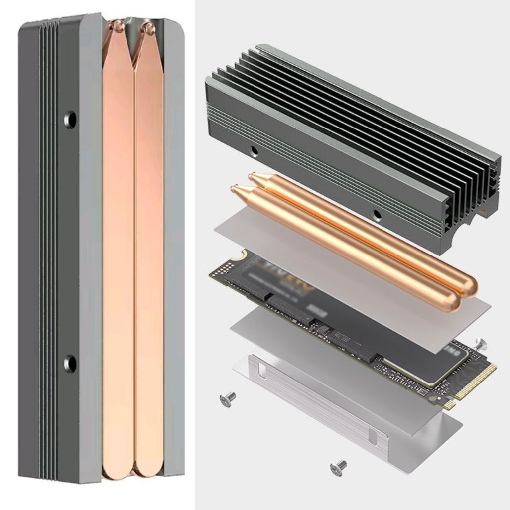 Радіатор TAUSER 2280 SSD M2 з 2 термотрубками та підсвічуванням ARGB