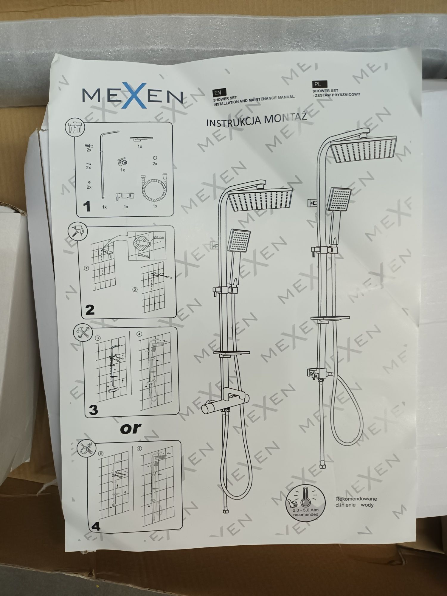 Zestaw prysznicowy mexen czarny