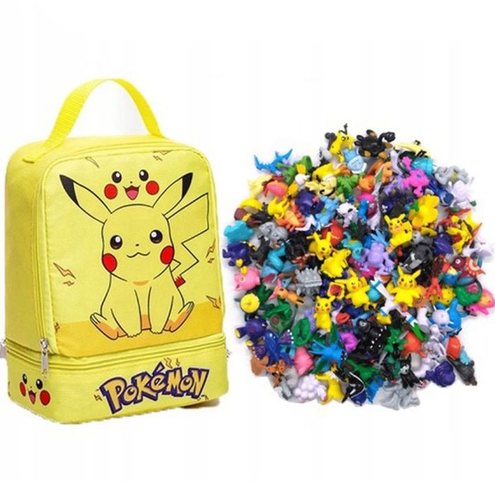 Zestaw 144 Szt Figurek Pokemon + Duża Torba Z Pikachu Prezent Dla Dzie