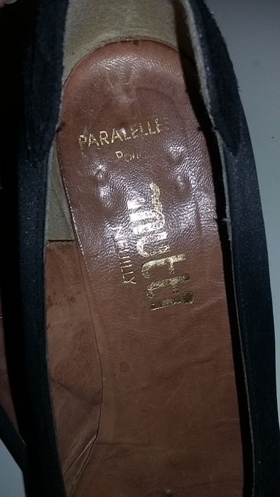 Sapatos de Toilette vintage em cetim e pele