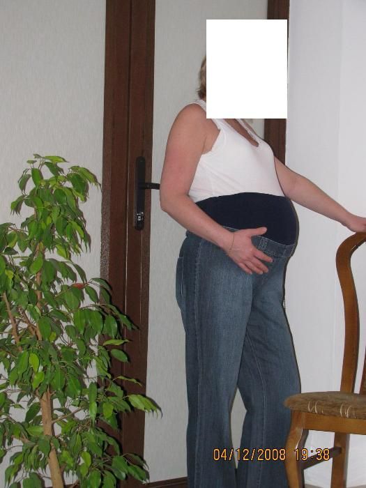 Jeansowe spodnie ciążowe