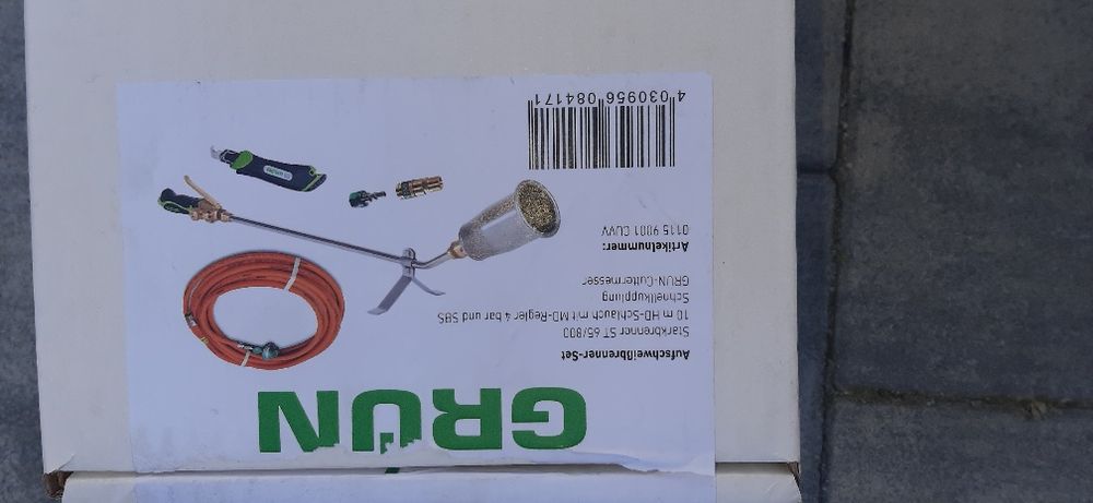 Sprzedam GRUN Palnik tytanowy dekarski tytanowy do pap TS 65 + wąż 10m