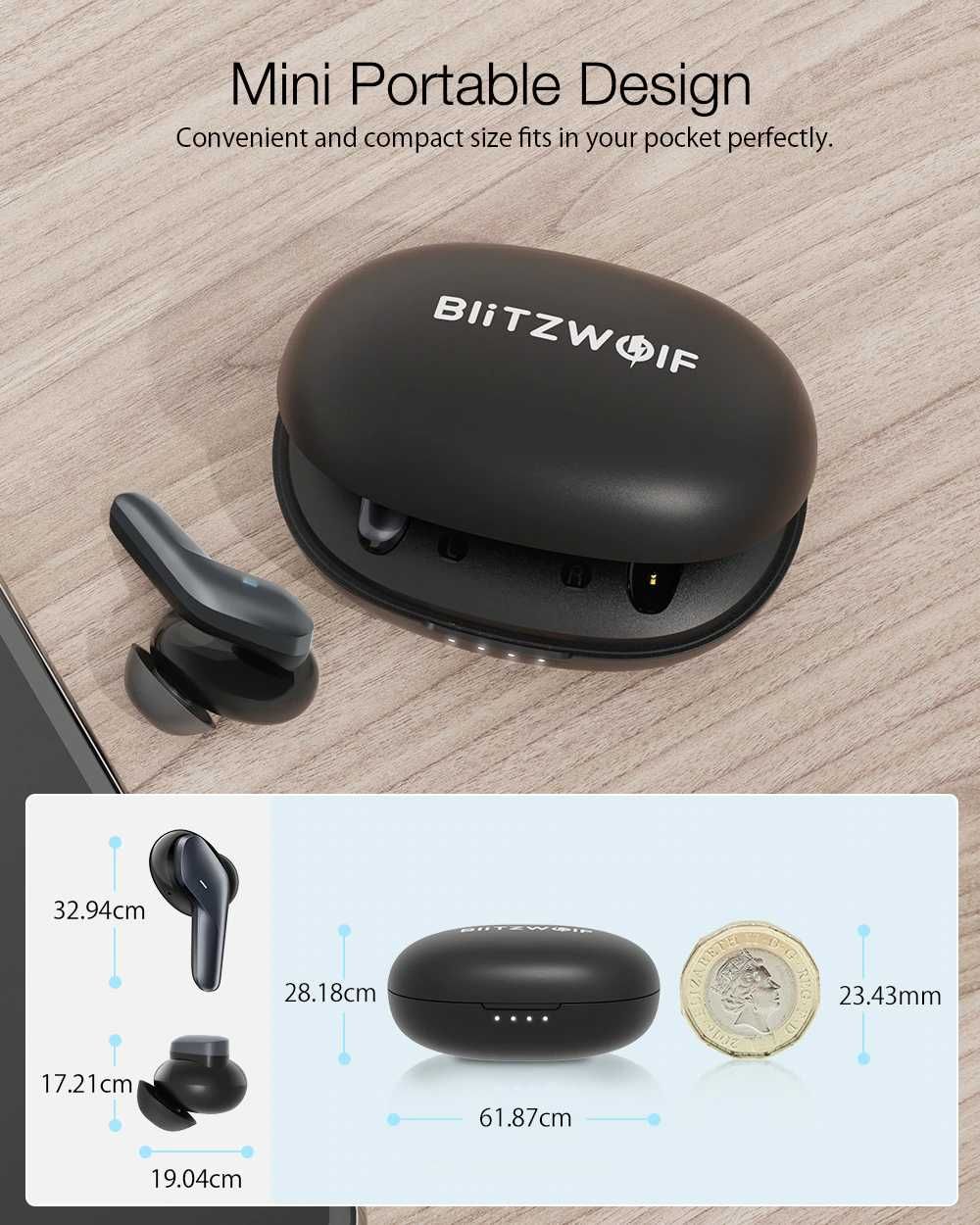 BlitzWolf® BW-FYE5S TWS bluetooth 5.0 Fones de ouvido sem fio