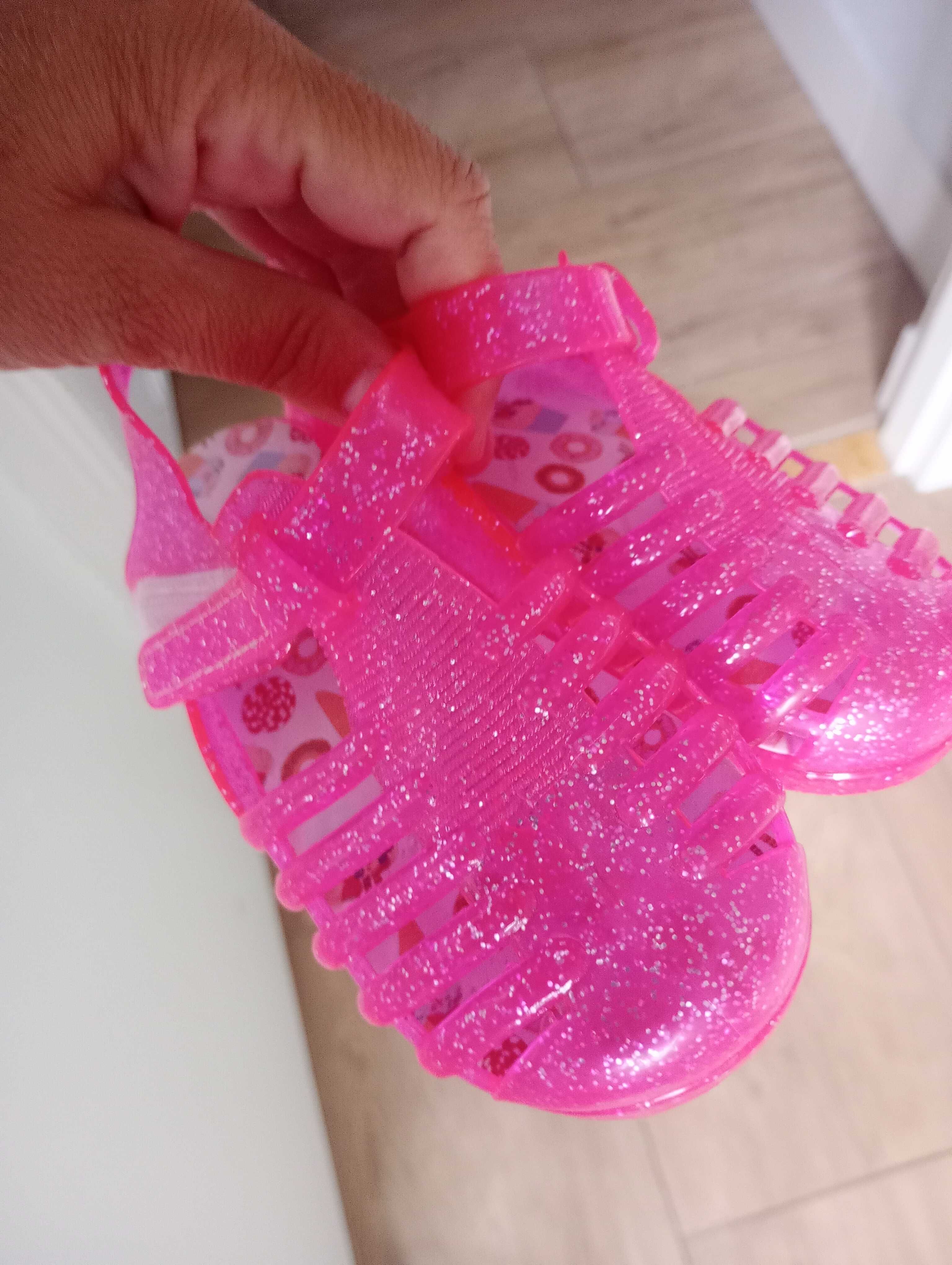 Plastikowe miękkie buciki róż i brokat Smyk 27