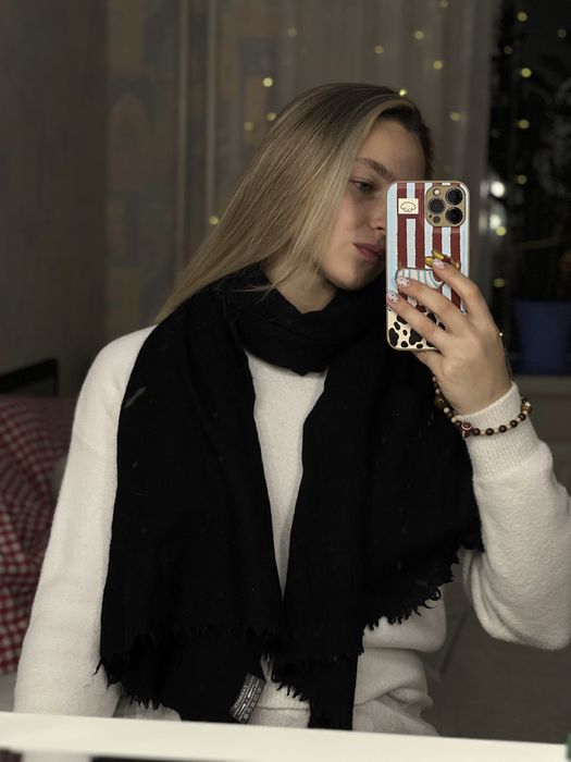 Шарф 100% кашемір чорний