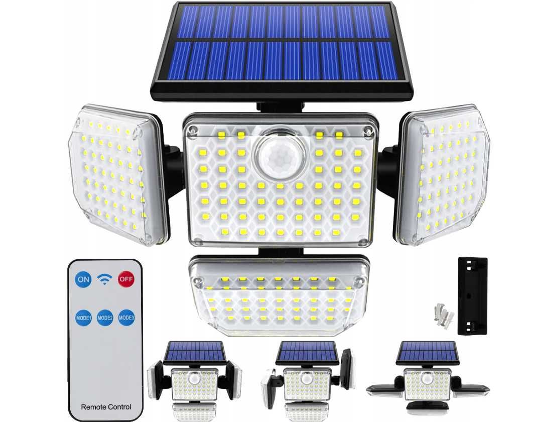 LAMPA OGRODOWA Z Czujnikiem Ruchu Zmierzchu 4w1 + Gratis