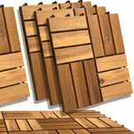 8 Sztuk Drewniane Płytki Panele Tarasowe Balkon 0.76m 31x31x2.5 Cm