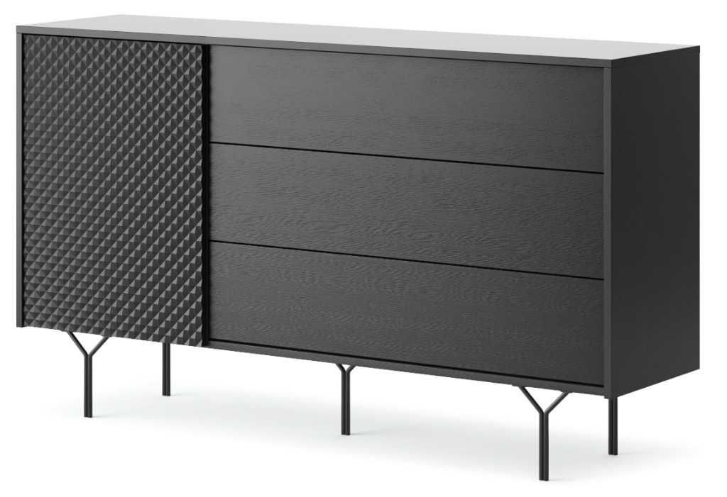 Nowoczesna komoda RAVEN 144cm FRONT 3D+3 Szuflady