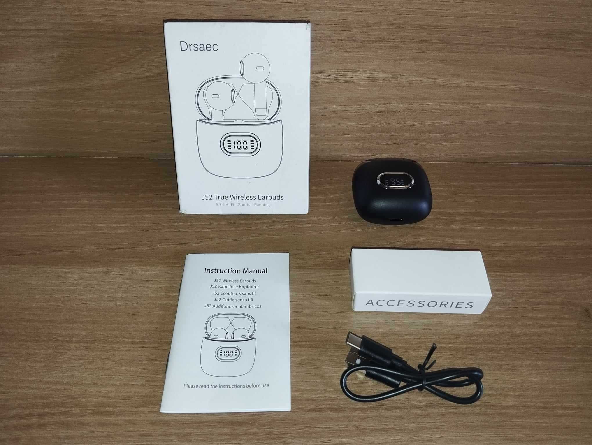 Słuchawki Bezprzewodowe Bluetooth - DRSAEC J52 - Czarne