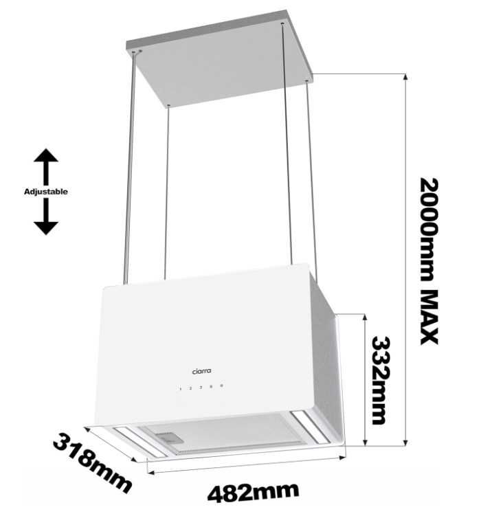 Okap kuchenny wolnostojący Ciarra CBCS4850 48cm