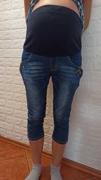 Jeansy z pasem ciążowym, spodnie, dżinsy, rozmiar M, rybaczki