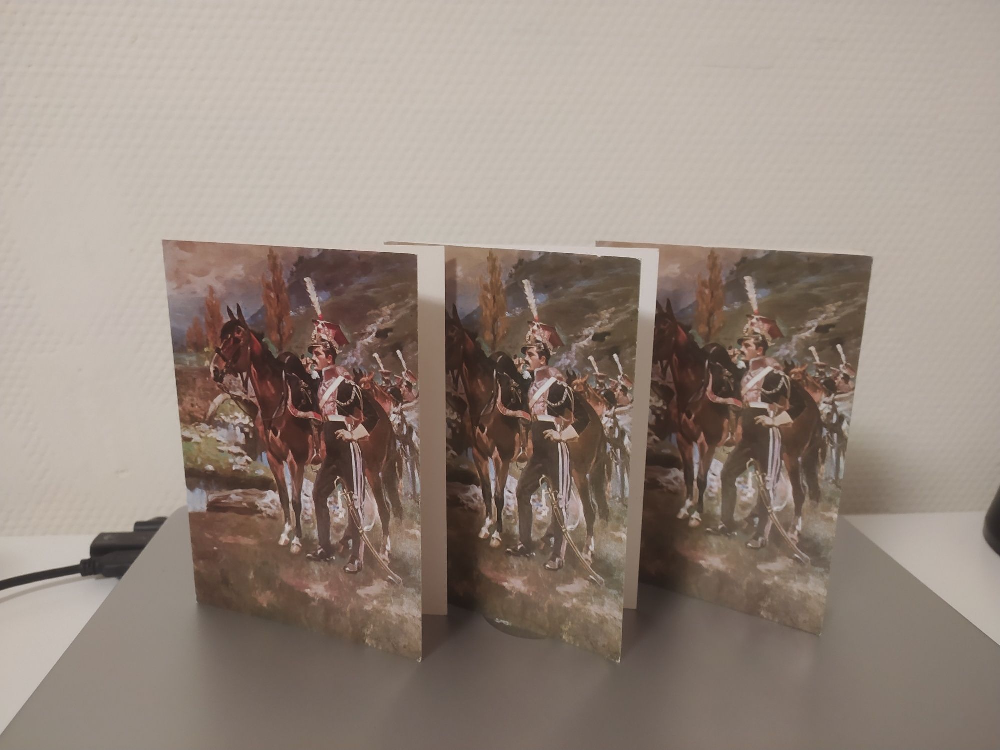Kartki składane -Ułan z koniem -rok 1980