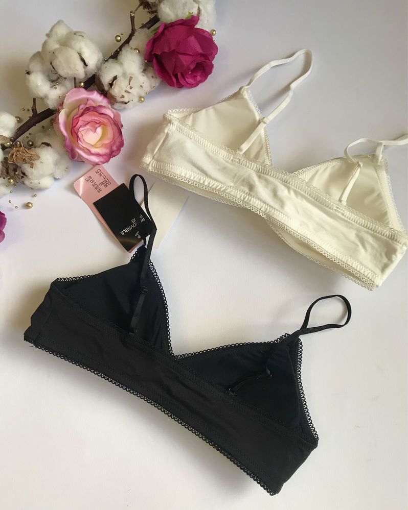 Бра H&M. Біле/Чорне. 2 шт. Англія. Котон. 75А/В. Нові