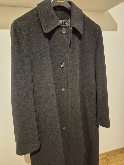 Płaszcz czarny męski wełna + kaszmir