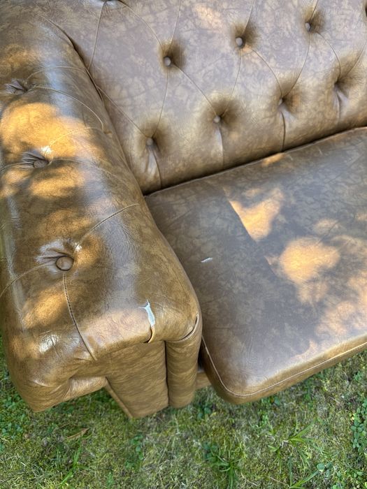 Zestaw dwóch kanap Chesterfield chesterfieldy brązowe 200 cm