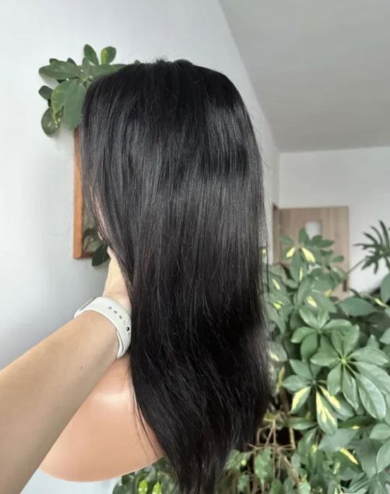 PROMOCJA czarna peruka 100% wlosy naturalne z duza iloscia mikroskory