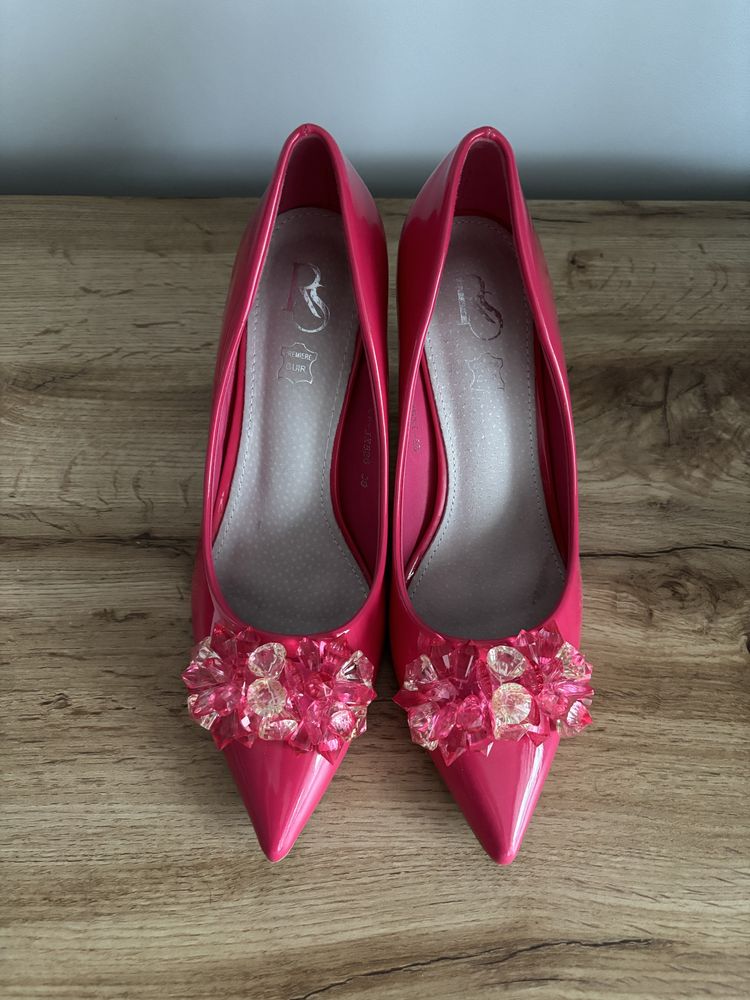 Buty na korku rozowe 39 /bal karnawalowy