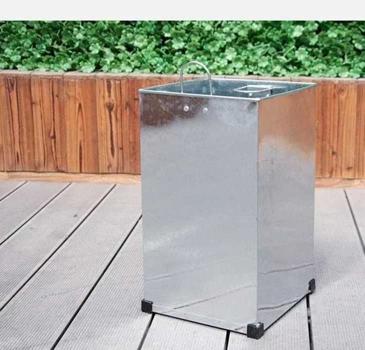 Kosz na śmieci z Popielniczką Metalowy Elegancki
