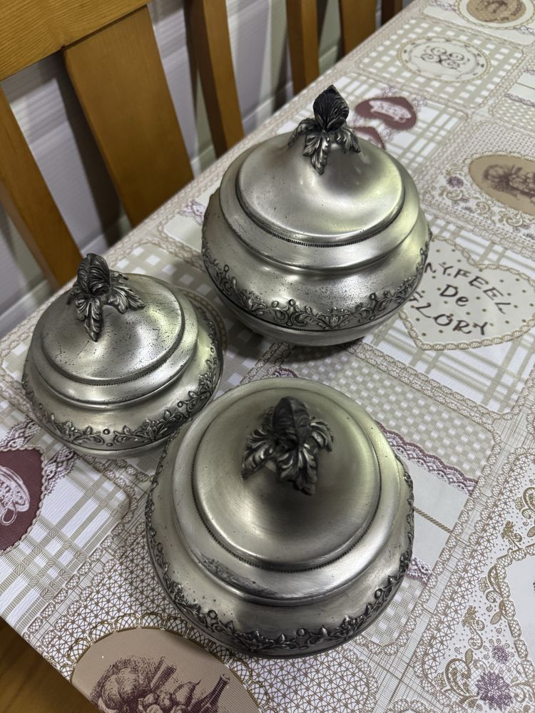 Conjunto 3 caixas em estanho