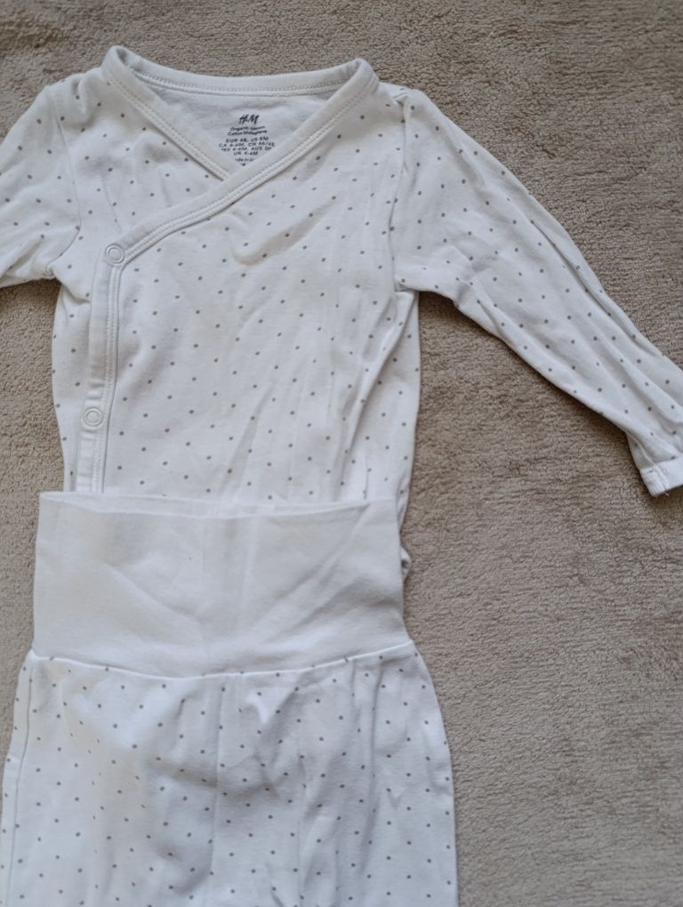 Komplet set zestaw body kopertowe i spodnie bawełna H&M rozmiar 68