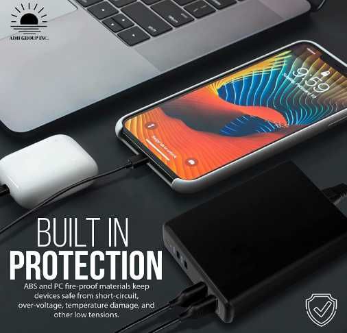 Зарядний пристрій 95W PD3.0 + 2 USB Type-A Charger швидка зарядка 220в