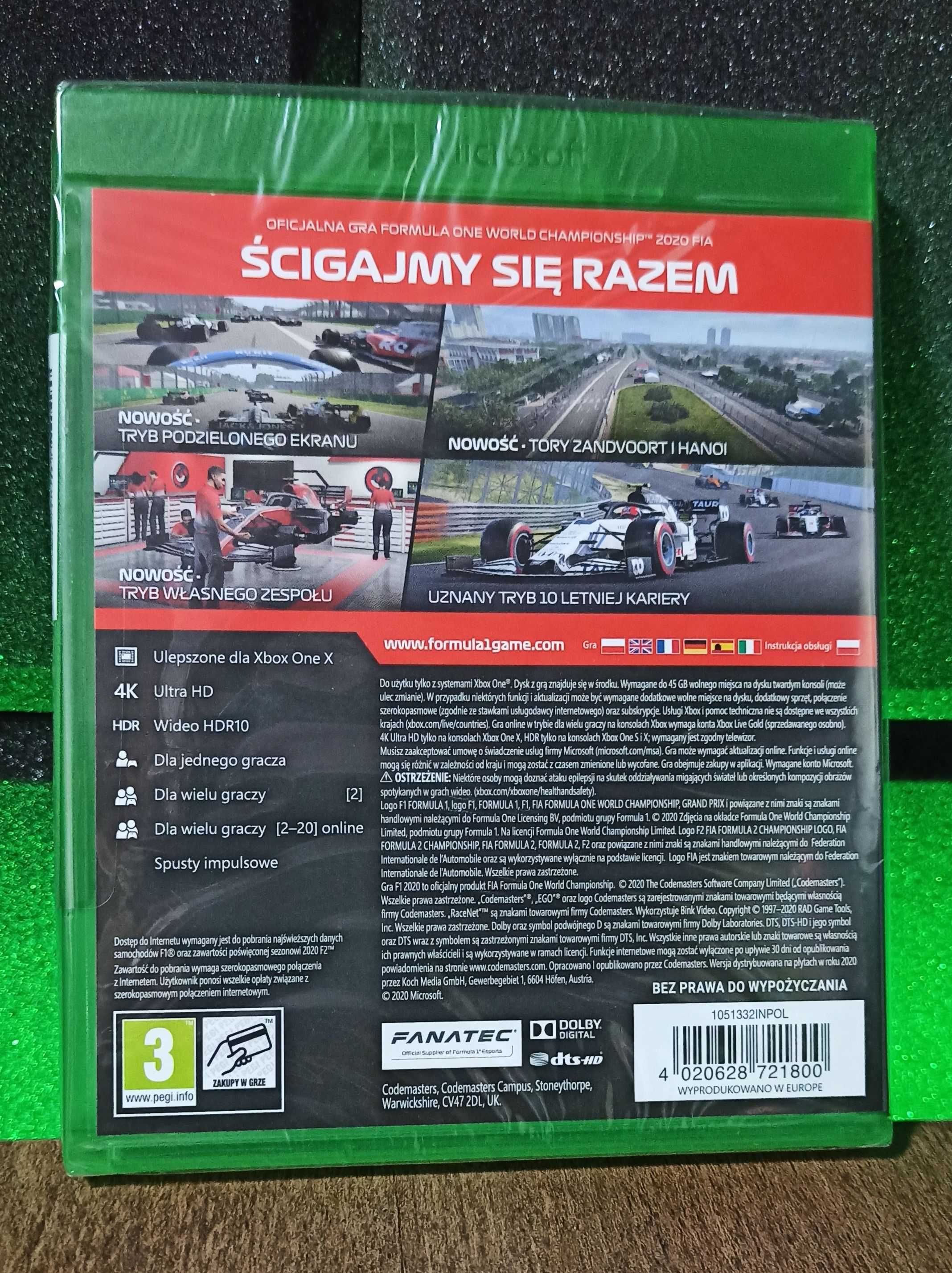F1 2020 Xbox One S / Series X - Formuła 1, wyścigi na dwóch PL DUBBING