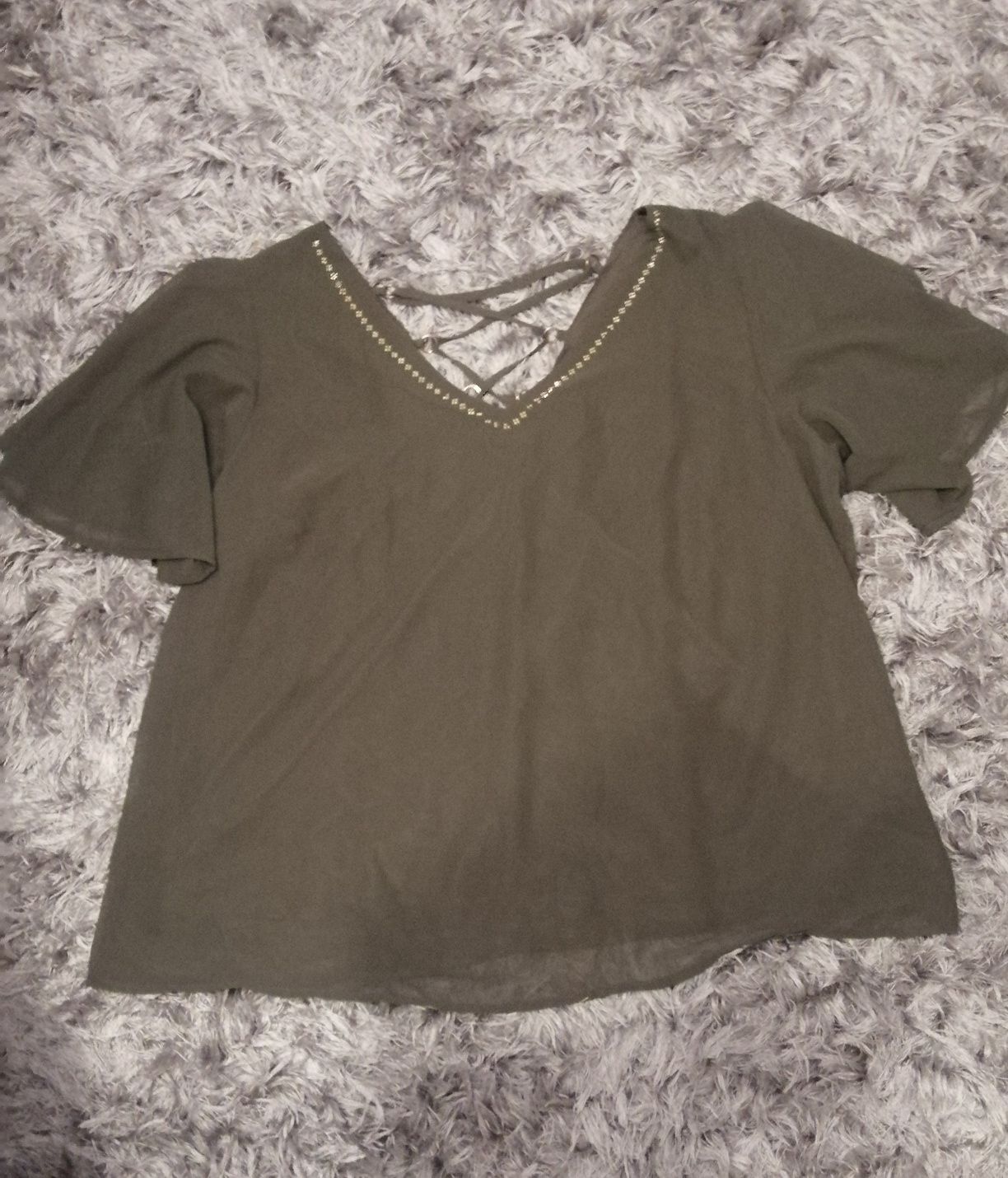 Bluzka, tshirt, letnia, 46, khaki