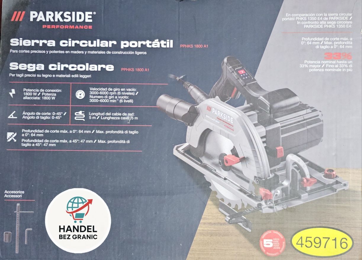 PARKSIDE® Pilarka tarczowa Parkside Performance PPHKS 1800 A1.