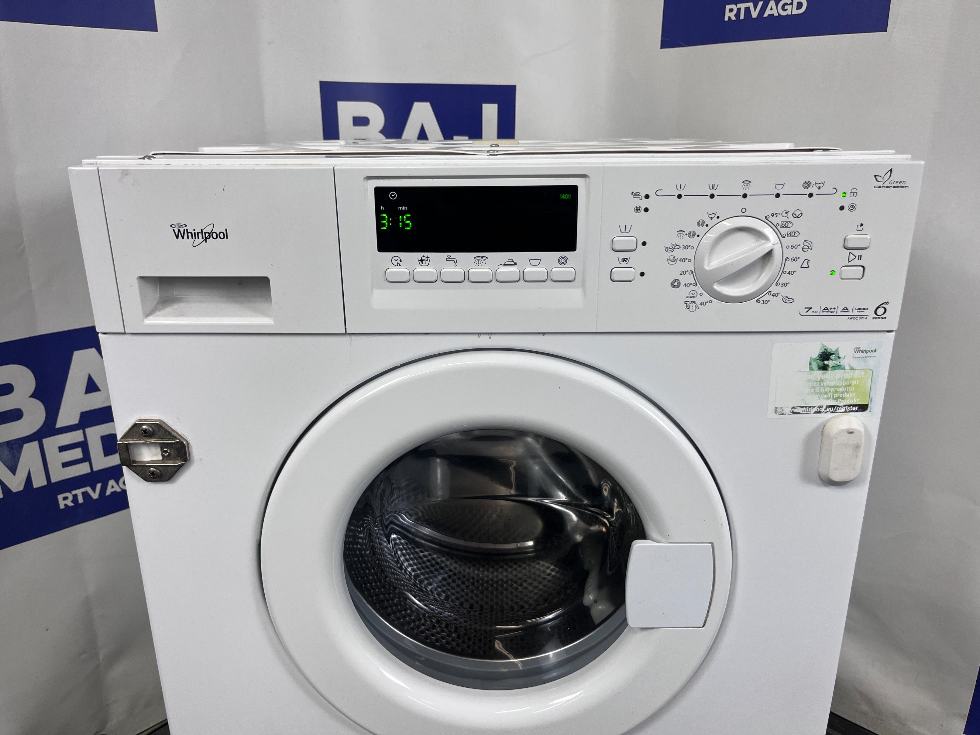 Pralka Do Zabudowy Whirpool 7 Kg/1400 Ob /A++ /Dostawa/Gwarancja