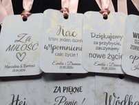 Zawieszki na alkohol wódkę weselną personalizowane
