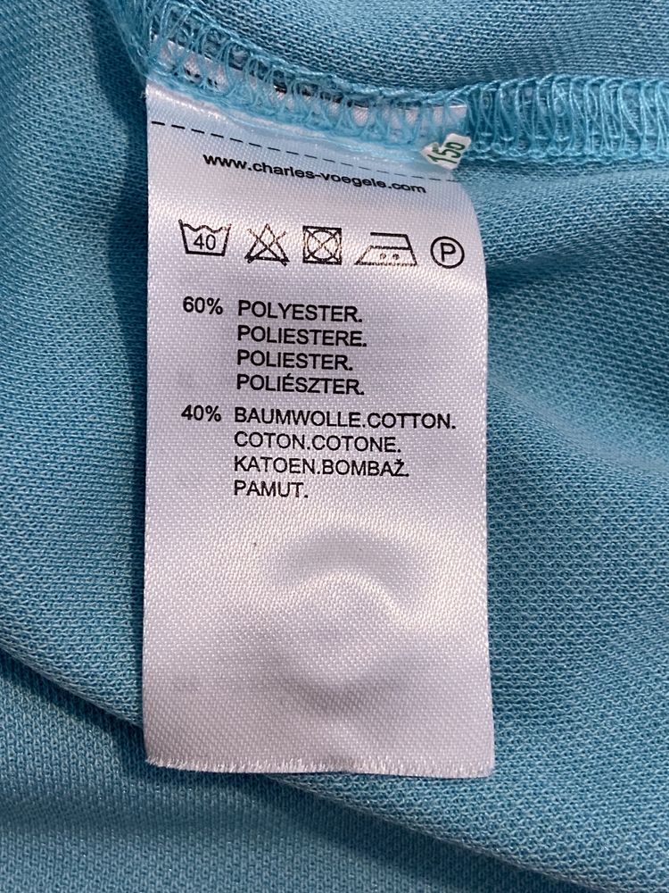 Charles Vogele XL  turkusowa męska koszulka polo t-shirt