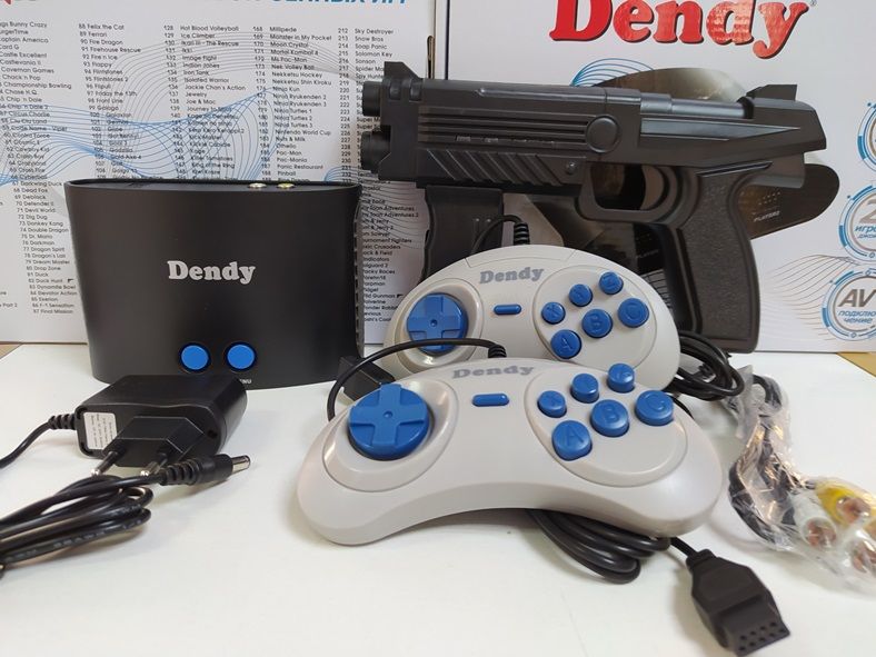 Приставка Dendy W 255 игр+пистоль nes Денди 8бит Dedni картридж Сюбор