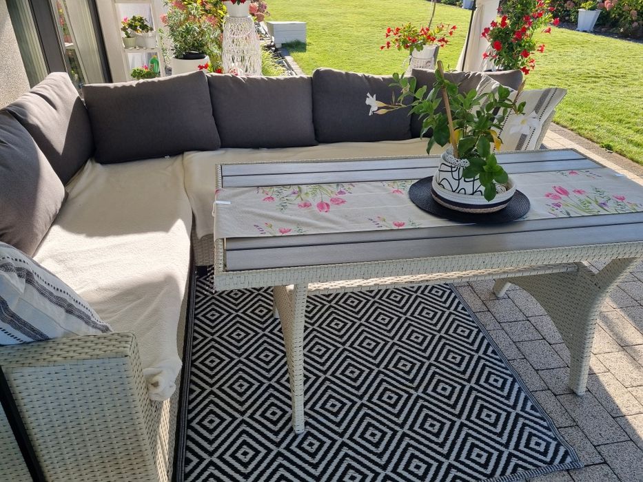Narożnik sofa ogrodowa ratanowa